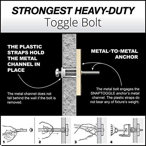 TOGGLER SNAPTOGGLE Drywall Anchor 100Pack 1/4in Dia Toggle Bolt