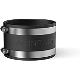 AC Infinity Noise Reduction Clamp 4-Inch, Duct Coupler with Stainless Steel Clamps, Flexible Rubber Coupling for Inline Fans 