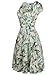 oxiuly Women's V-Neck Cap Sleeve Floral Casual Work Cocktail Swing Dress OX233 (S, Light Green)