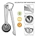 Molecee Measuring Spoons Set Stainless Steel - 7 Pieces Kitchen Aid Metal Spoons includes Teaspoon and Tablespoon Engraved with Leveler and Ring Holder, Measuring Tiny Dry and Liquid Ingredients