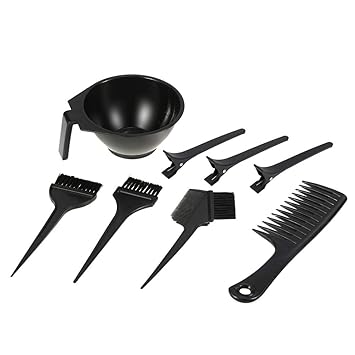 Amazon Com Anself 8pcs Hair Coloring Kit Dyeing Brush Comb Bowl And Sectioning Clips For Salon Hair Dyeing Tool Beauty