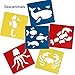 SUBANG 30 Pieces Painting Stencil Plastic Animal Drawing Spraying Templates for Kids Crafts, Five Different Patterns of Painting Templates,Washable Template for School Projects