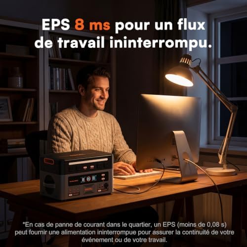 OSCAL PowerMax 3600PE Station d'Énergie Portable avec Panneaux Solaires 400W*2, Puissance de Sortie 3600W, Batterie LFP 2016 Wh, Application, UPS, Panne de Courant, Camping, Camping-car, Urgences