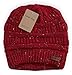Brook + Bay Cable Knit Beanie Winter Hat for Women - Warm, Chunky, Soft Stretch, Thick & Cute Knitted Caps for Cold Weather Maroon