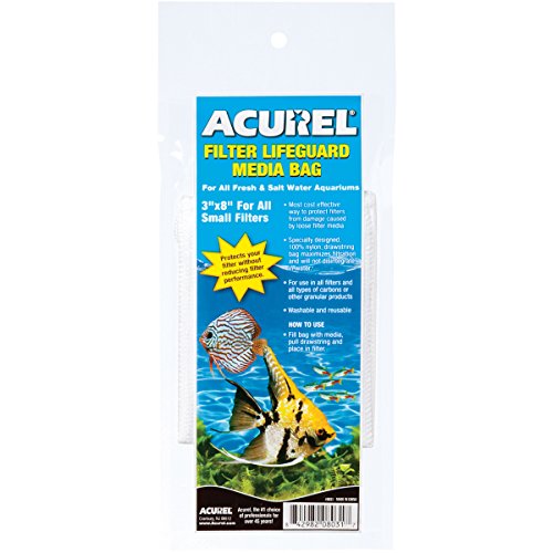 (4 Pack) Acurel LLC Filter Drawstring Lifeguard Media Bag, 3-Inch by 8-Inch