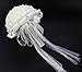 FIDDY898 Romantic Wedding Bride Holding Bouquet Roses with Crystal Diamond Ribbon Artificial Foam Flower Bouquet (White)