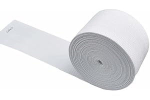 Leline's Elastic Spool 5cm X 4.7m, Knit Elastic Band for Sewing, White