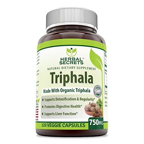 Herbal Secrets Triphala 750 Mg 120 Veggie Capsules - Made with Organic Triphala
