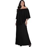 KOH KOH Womens 2026 Loose Fit Strapless Off Shoulder Flattering Cocktail Maxi Dress