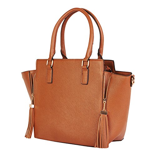 Beaute Bags Chloe Large Trapeze Shoulder Tote VeganLeather TopHandle