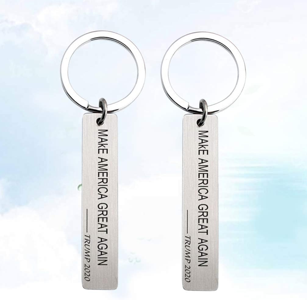 Besportble 2 Stuck 2020 Trump Schlusselbund Machen Amerika Wieder Grossartig Schlusselring Edelstahl Tasche Anhanger Ornament Fur Prasidentschaftskampagne Party Geschenk Amazon De Bekleidung