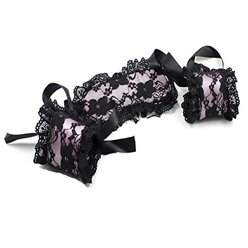 Yeoubi Lace Blindfold and Handcuffs Set Fancy Costume Party Role Play (Pink1) - Thumbnail 5