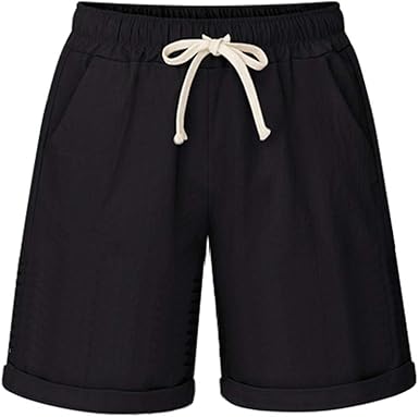 womens white shorts elastic waist