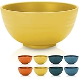 Kyraton Plastic Cereal Bowls 8 Pieces 26 oz, Unbreakable And Reusable Light Weight Bowl For Rice Noodle Soup Snack Salad Frui
