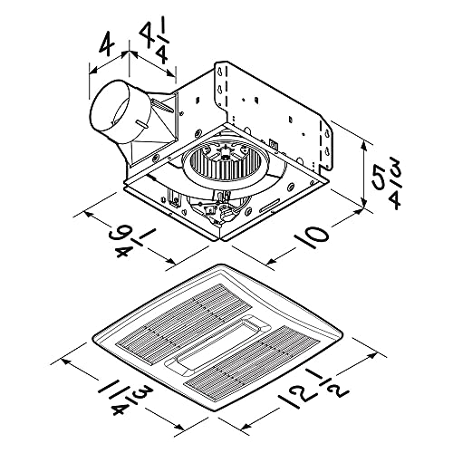 Broan-NuTone Bathroom Exhaust Fan with LED Light and Roomside Installation, ENERGY STAR Certified, 110 CFM, Very Quiet 1.0 Sones White, AE110L