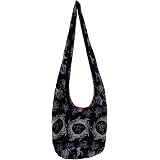 Boho Elephant Print Crossbody Bag - Lightweight Cotton Hippie Sling Shoulder Bag For Everyday Boho Style - View #3
