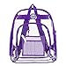 Bagail Clear Backpack Heavy Duty See Through Transparent Daypack Student School Bookbag(Purple)