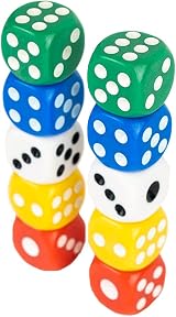 Storm&Lighthouse 10 Pack Six-Sided D6 Dice 1.4cm Colourful Non-Toxic view 3
