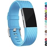 iGK For Fitbit Charge 2 Bands, Adjustable Replacement Bands with Metal Clasp for Fitbit Charge 2 Wristbands Special Edition SkyBlue Large