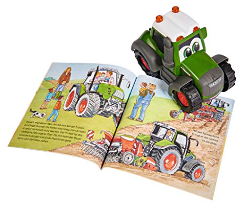 Dickie Toys 204112003 Was ist Was-Bauernhof, Fendt Traktor mit Freilauf, inkl. Was ist Was Buch, farbecht und… – Bild 3