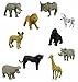 16 Small Safari Animals Jackal Giraffe Elephant Antelope Gnu Zebra Panther Warthog Lion Gorilla Hippopotamus Rhinoceros Wildlife Zoo Set of Wild African Figure Plastic Playset Toys