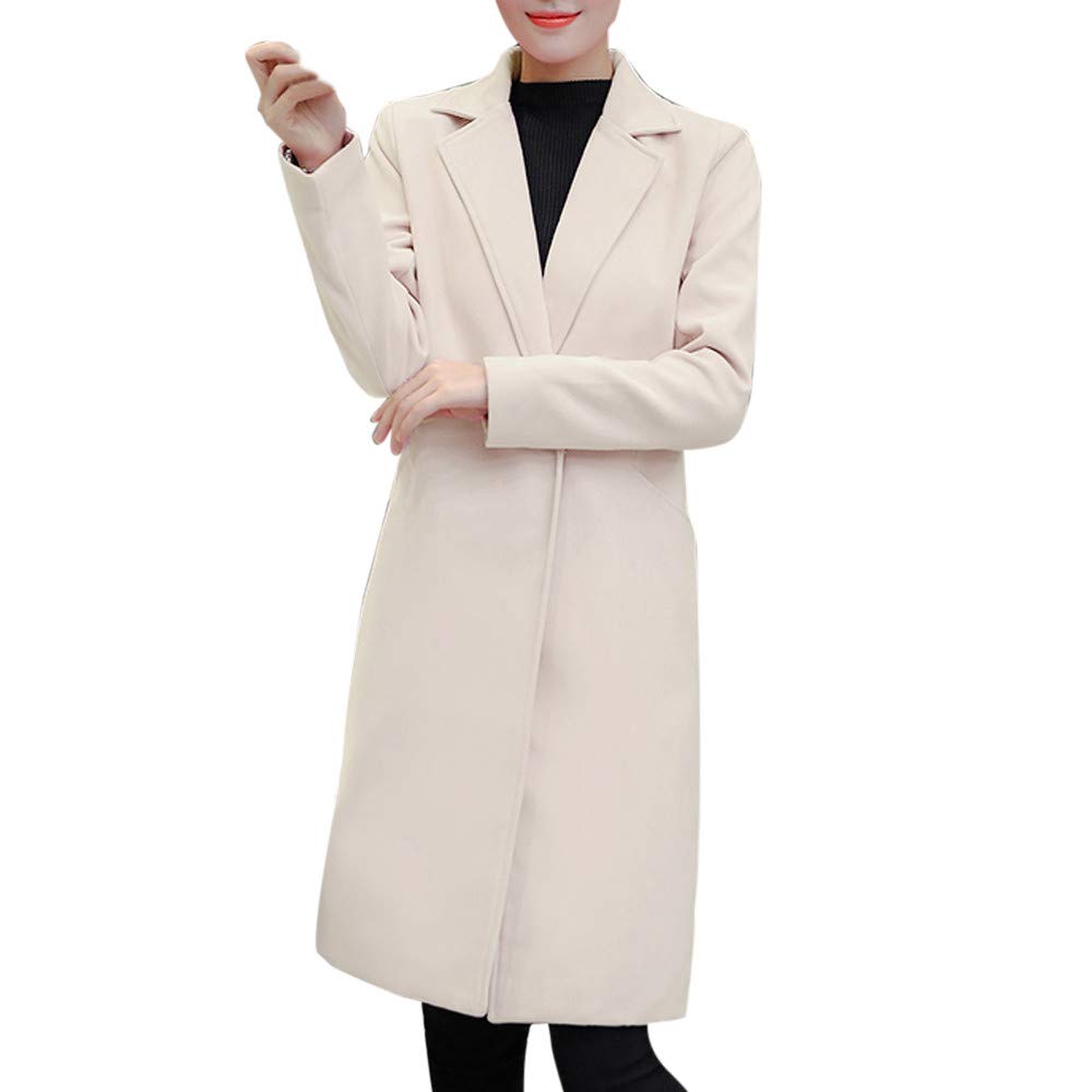 titap winter plus size solid casual windbreak trench coats parka slim button full sleeve turn-down collar woman overcoat