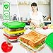 RubyPack-Sandwich Container-3 Pack-Durable Plastic Sandwich Box-Reusable Sandwich Containers with Lids-Small Lunch Box for Snacks-School Breakfast-Lunch Sandwich Holder-Sandwich Keeper Case for Kids