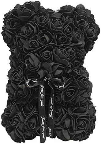 Fancystar Rose Teddy Bear Small Cuddly Stuffed Animals Plush Doll Valentines Day Decorations Forever Artificial Rose Anniversary Birthday/Valentines Gifts for Women, 25 cm