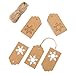 Whaline 100Pcs Snowflakes Paper Tags Christmas Kraft Gift Tags Hang Labels with 30 Meters Twine for DIY Arts and Crafts,Holiday Gift Favor(Brown)