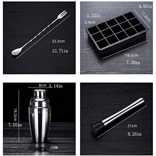 Sektkühler Eisbehälter Weinkühler Premium-Cocktail Shaker Bar Werkzeug-Set (11 Stück) gebürstetem Edelstahl Barkeeper… – Bild 3