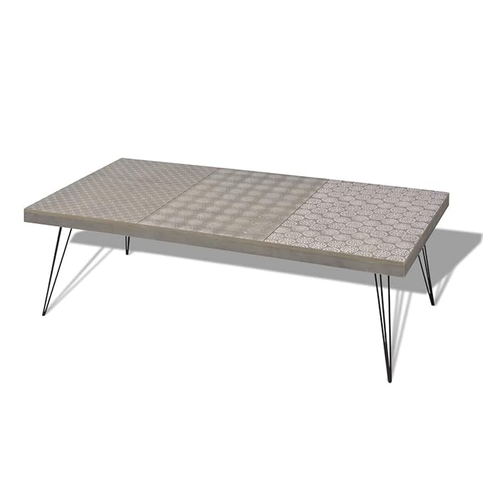 vidaXL Couchtisch Beistelltisch Kaffeetisch Wohnzimmertisch Retro Design grau
