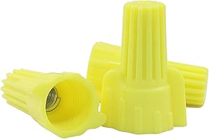 Marvexi 500Pcs Yellow Winged Wire Connectors Caps, Electrical Wire End Connectors Metal Spring Terminal Nuts, Small Twist-on 