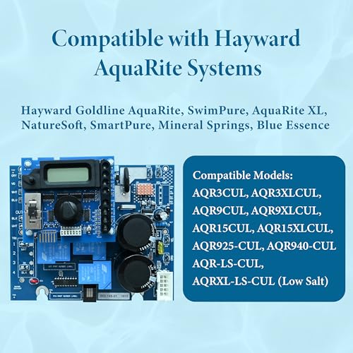 GLX-PCB-RITE Main Circuit Board & GLX-PCB-DSP Display Board，Fits The Hayward/Goldline Aqua Rite Saltwater Chlorinator，for Pool Chlorinators Replacement，Hayward aquarite Circuit Board