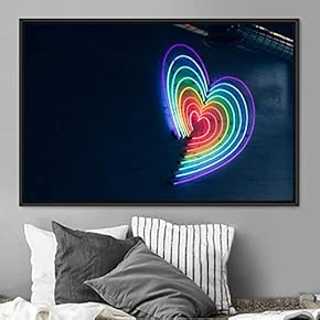 signwin Framed Canvas Wall Art Illuminated Words 3D...