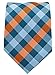 Scott Allan Turquoise and Orange Mens Tie | Gingham Plaid Ties for Men | | Turquoise Necktie's Men's | corbatas para hombre elegantes