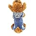 DOGGYZSTYLE Small Dog Hoodie Clothes Cute Stripe Shirts Denim Jumpsuit One-Piece Outfit for Small Medium Dogs Cats Boy Girl Chihuahua Blue Jeans Overalls Puppy Costume (Blue,S)