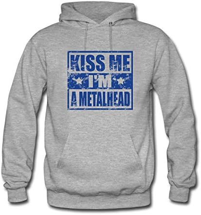 WJINX Men's Kiss Me I'm a Metalhead Long Sleeve Hoodie