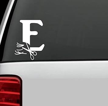 Amazon Com A1015 Letter E Scissors Hair Stylist Decal Sticker