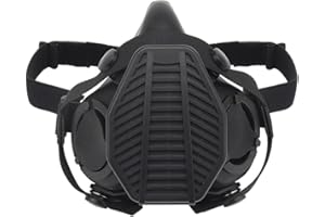 Zhongren Reusable Respirator Tactical Half Breath Dust Mask Airsoft Military Face Breath Mask Comfort Silicone for Helmet Halloween Paintball Hunting Sport Running Workout