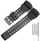 Resin Replacement Bands Compatible with Casio GA100 GA-100 GA-120 GA110 GD-120 GD100 Watch Strap