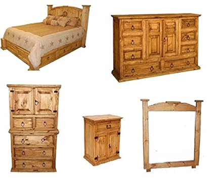 Amazon Com Rustic Western 5pc Mansion Storage Bed Bedroom