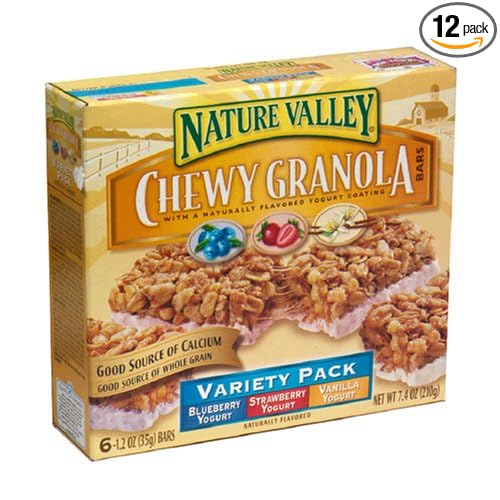 Nature Valley granola bars chewy variety pack vanilla ingredients: rolled oats, high maltose corn syrup, sugar, high fructose (016000295308)