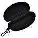 Black Hard Zipper Case Eye Glasses Sunglass Bag W Carabiner Hook