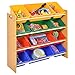 Giantex Toy Organizer Bin Kid's Toy Storage Organizer for Girls and Boys with 12 Colorful Plastic Bins Children Toddler Wood Storage Box for Playroom Bedroom Shelf Drawer