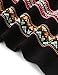 Romwe Women's Boho Short Sleeve Loose Casual Embroidered Tunic Dress Black M