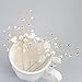 Ammei Headpiece Silver Wedding Headpieces For Bride Handmade Leaves Design Bridal Hair Pins with Rhinestones and Pearls Set Of 2 (Silver)