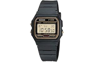 Casio F91WG-9 Men's Retro Black Band Gold Face Alarm Chronograph Digital Watch