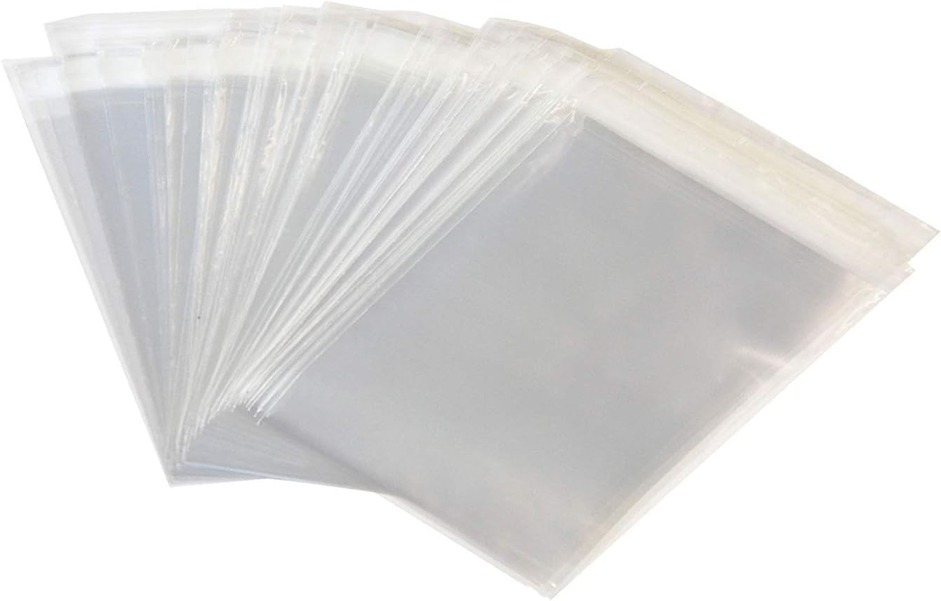 5" x 7" Clear Cellophane Bags for Greeting Cards With Self Seal Flap