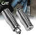 2pc Heavy-Duty Barrel Spring Mounting Base [Chrome-Plated] [6mm Spring] [1/2" Mounting Hardware] CB Radio Antenna/Lighted LED Whips up to 102"