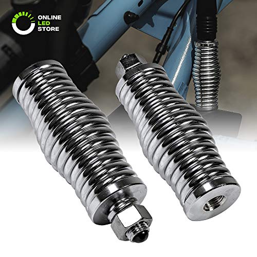 2pc Heavy-Duty Barrel Spring Mounting Base [Chrome-Plated] [6mm Spring] [1/2" Mounting Hardware] CB Radio Antenna/Lighted LED Whips up to 102"